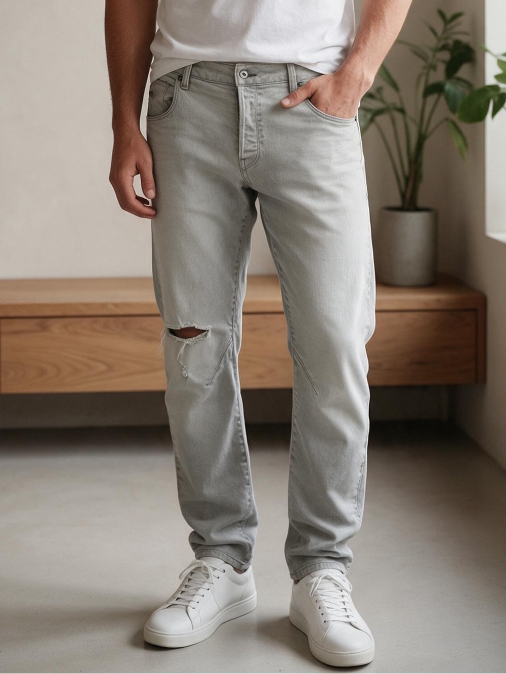 G-Star RAW Arc 3D Slim Distressed Jeans Gray Waist 34
